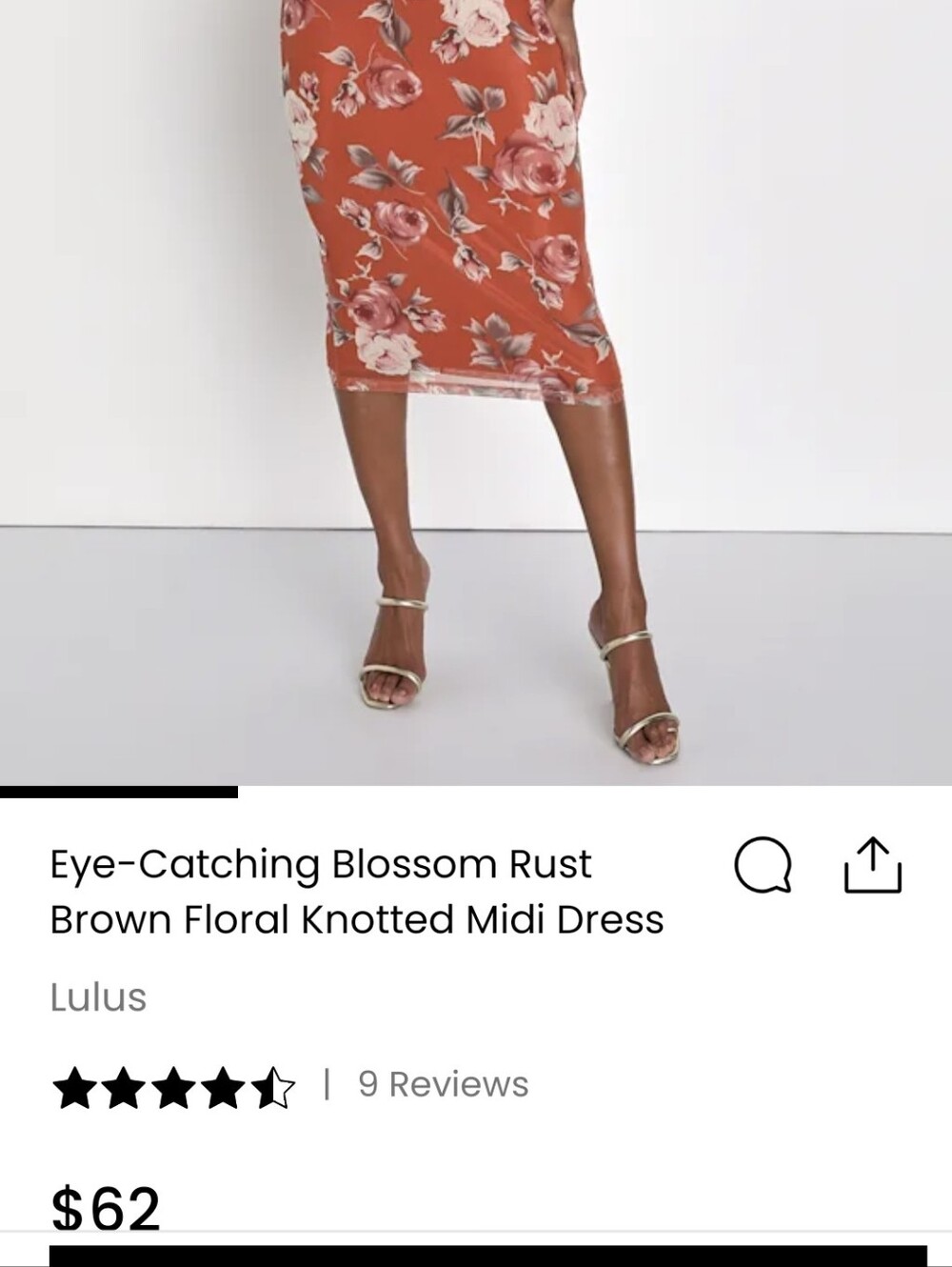 Lulu's Rust Orange Slip Dress with Floral Botanical Print - Picture 6 of 6